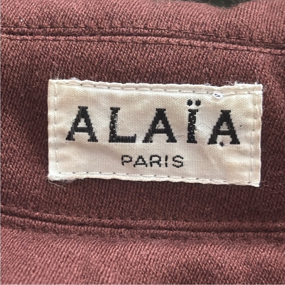 Azzedine Alaïa 1987 Rare Vintage Oversized Belted Wool Coat Brown/Purple - Picture 9 of 13